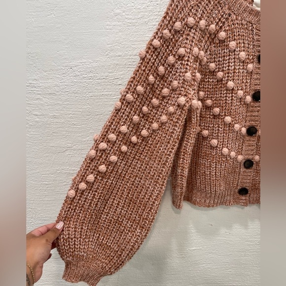 The Great Marled Bobble Cardigan Sweater Pink Savanna Rose Size 0 - Picture 4 of 6